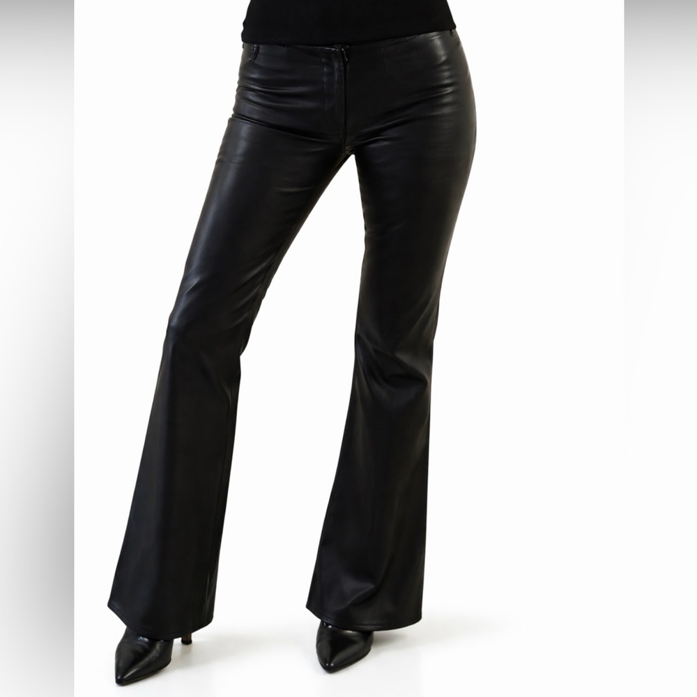 Tom Ford Gucci Black Flared Leather Pants IT 44